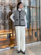 BALLSEY（ボールジィ）の「ニットコンビツイード フレンチスリーブジレ