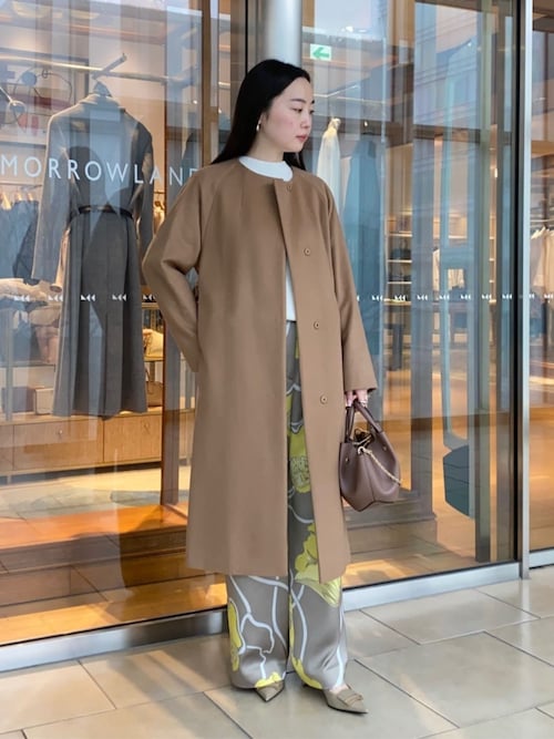 ピュアカシミヤ ノーカラーコート（ノーカラーコート）｜TOMORROWLAND