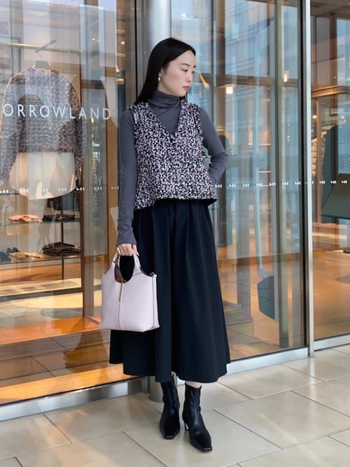 JAN SOLVIE ASSEMBLY タフタシャーリングスカート JAN SOLVIE ASSEMBLY タフタシャーリングスカート