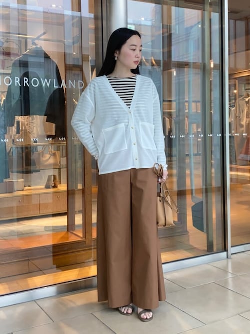 コットンフライスボーダー ロングスリーブプルオーバー（Tシャツ