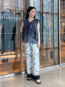 「シア―ブラウス」｜Kato_TOMORROWLANDさん（レディース・158cm）の夏コーディネート
