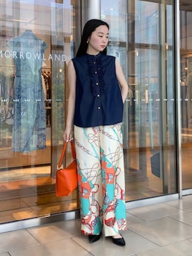 「柄パンツ」｜Kato_TOMORROWLANDさん（レディース・158cm）の春コーディネート