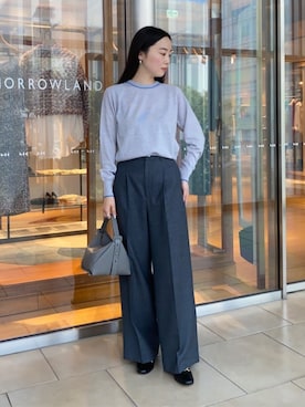 「クルーネックニット」｜Kato_TOMORROWLANDさん（レディース・158cm）の秋コーディネート