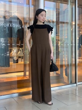 「TOMORROWLAND （トゥモローランド）のADVENE MINI AGE バッグ（ハンドバッグ、ブラック系）」を使った、Kato_TOMORROWLANDさん（レディース・158cm）の春コーディネート