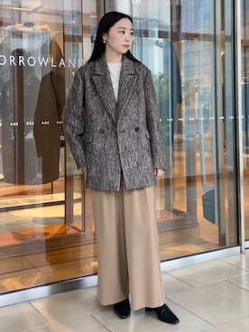 「ジャケットコート」｜「アイテム（ジャケット/アウター）」を使った、Kato_TOMORROWLANDさん（レディース・158cm）の秋コーディネート