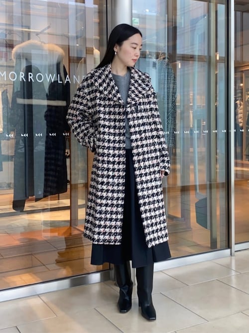 エクラハウンドトゥース グレースコート（チェスターコート