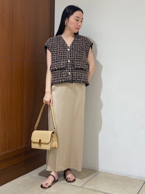 トリアセテートポリエステルサテン ダブルストラップキャミソール