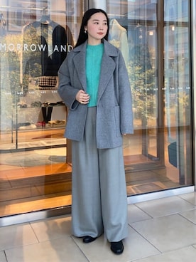 「トゥモローランド」｜「アイテム（その他アウター）」を使った、Kato_TOMORROWLANDさん（レディース・158cm）の秋コーディネート