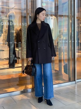 「アイテム（ピーコート）」を使った、Kato_TOMORROWLANDさん（レディース・158cm）の秋コーディネート