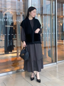 「ドットワンピ」｜Kato_TOMORROWLANDさん（レディース・158cm）の秋コーディネート