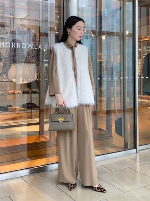 美品✨25AW ボールジィ 2-wayストレッチ タイ付きスタンドカラーブラウス 2-wayストレッチ タイ付きスタンドカラーブラウス