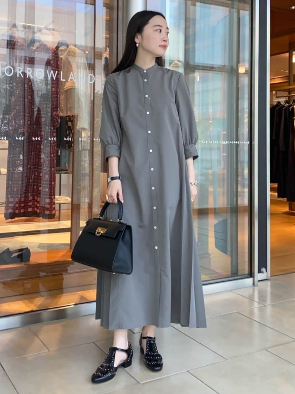 トゥモローランド　スパンブロード バックプリーツシャツワンピース スパンブロード バックプリーツシャツワンピース | maison