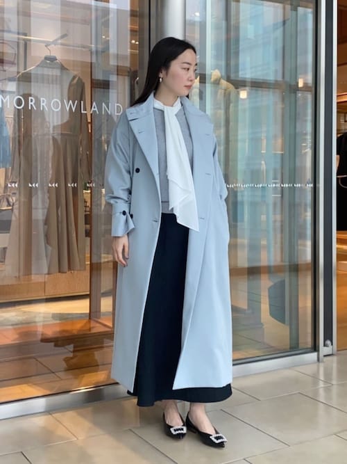 カバートクロス スタンドカラーコート（トレンチコート