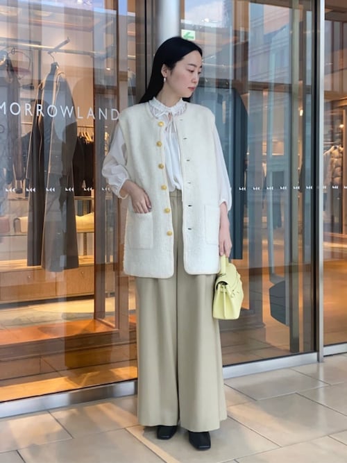 MACPHEE（マカフィー） ベスト ジレ ムートン ロングジレ レディース