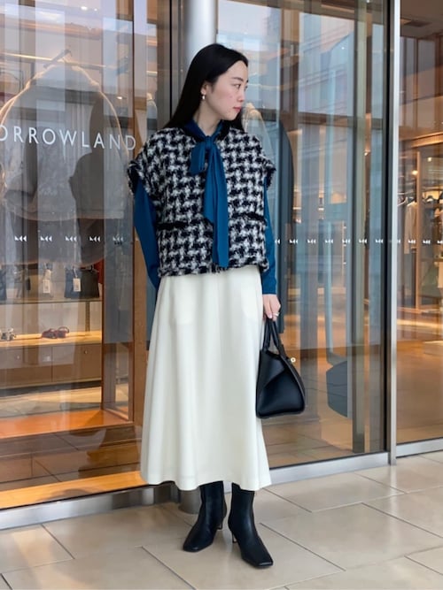 スーパーエクストラファインウール ボウタイプルオーバー（ニット