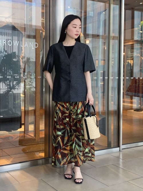 Ballsey（ボールジィ） ロング スカート スタックリーフプリント