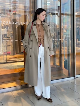 「アイテム（トレンチコート）」を使った、Kato_TOMORROWLANDさん（レディース・158cm）の秋コーディネート