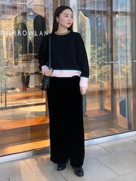 「クルーネックニット」｜Kato_TOMORROWLANDさん（レディース・158cm）の秋コーディネート