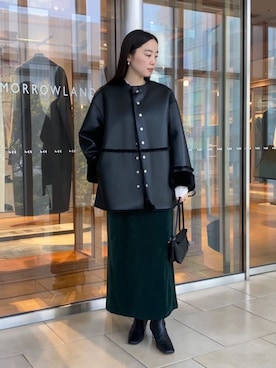 「アイテム（ノーカラーコート）」を使った、Kato_TOMORROWLANDさん（レディース・158cm）の秋コーディネート