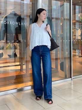 「TOMORROWLAND （トゥモローランド）のアイテム（サンダル）」を使った、Kato_TOMORROWLANDさん（レディース・158cm）の夏コーディネート