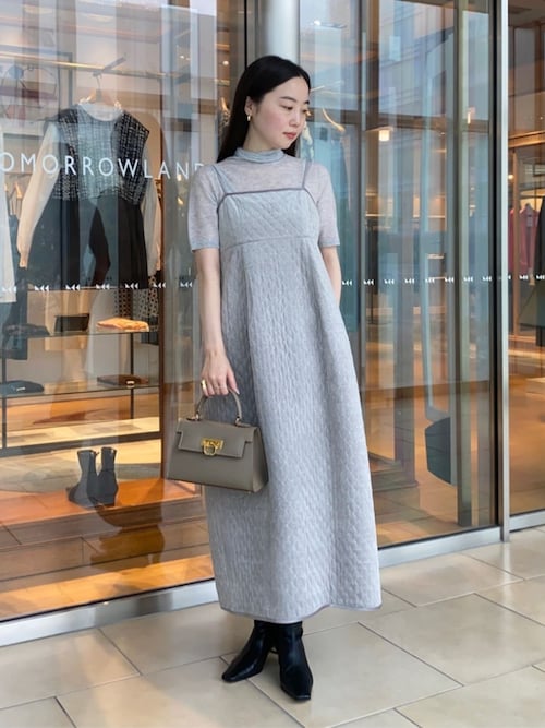 Ballsey（ボールジィ） ワンピース キルティングベロア コクーン