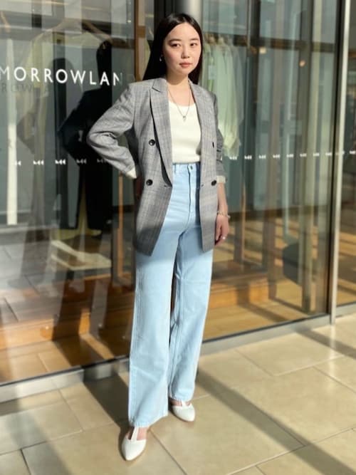 セール】ブルーウィンドウペーン ダブルブレストジャケット