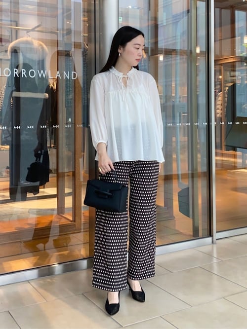 TOMORROWLAND collection パンツ スラブドット セミワイドパンツ