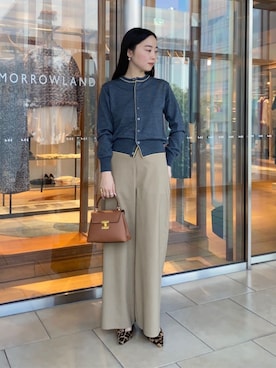 「MACPHEE（マカフィー）のアイテム（その他パンツ）」を使った、Kato_TOMORROWLANDさん（レディース・158cm）の秋コーディネート