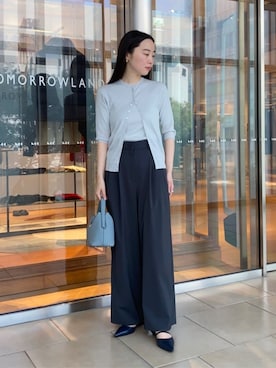 「アイテム（ニット/セーター、シルバー系）」を使った、Kato_TOMORROWLANDさん（レディース・158cm）の夏コーディネート