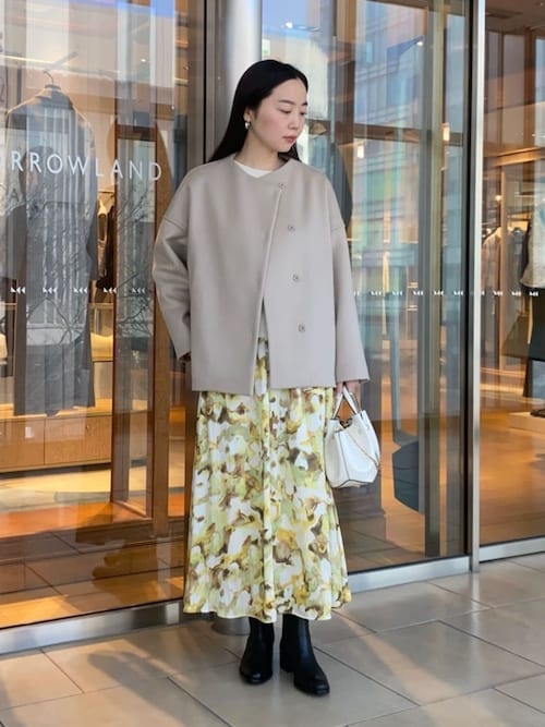 ウールカシミヤビーバー ショートコクーンコート（ノーカラーコート