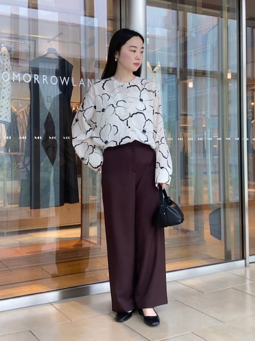 セリーヌ フラワープリントギャザープルオーバーブラウス長袖シャツ 34 CELINE - セリーヌ フラワープリントギャザープルオーバーブラウス長袖