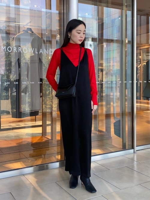 トリアセテートポリエステルサテン ダブルストラップキャミソール