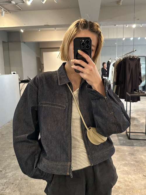 LA PEAU DE GEM】box denim blouson/ボックスシルエットデニムブルゾン