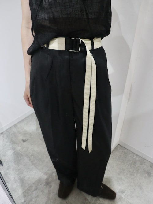 セール】【LA PEAU DE GEM】belted slacks/ベルトスラックス