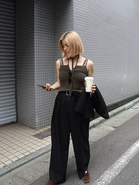 「アイテム（キャミソール、グリーン系）」を使った、sari_lpdgemさん（レディース・158cm）の夏コーディネート