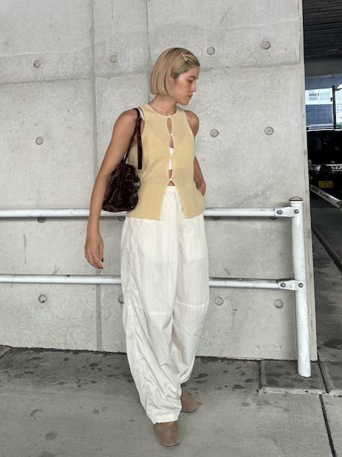 トップス LA PEAU DE GEM two piece linen like top two piece linen