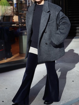 「アイテム（ピーコート）」を使った、sari_lpdgemさん（レディース・158cm）の冬コーディネート