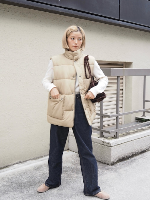 LA PEAU DE GEM ダークブラウン ダウンベスト la peau de gem