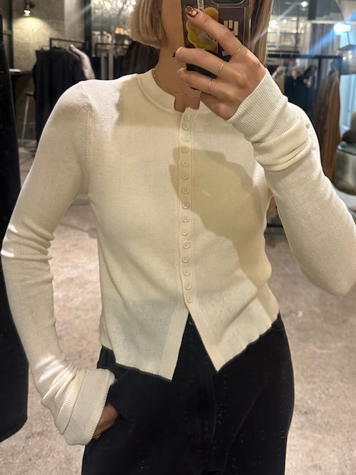 LA PEAU DE GEM】washable full button knit/ウォッシャブルフルボタン