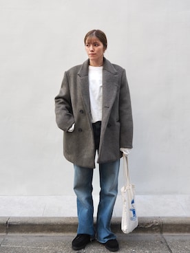 「ジャケットコート」｜「アイテム（ジャケット/アウター）」を使った、sari_lpdgemさん（レディース・158cm）の冬コーディネート