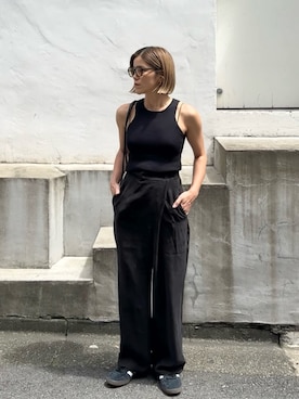 「ラップパンツ」｜「アイテム（スラックス）」を使った、sari_lpdgemさん（レディース・158cm）の夏コーディネート