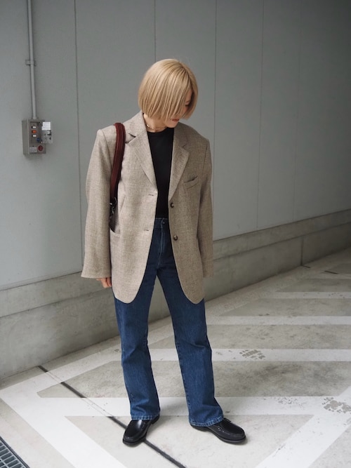 LA PEAU DE GEM メルトンジャケットアウター / キャメル LA PEAU DE GEM メルトンジャケットアウター / キャメル