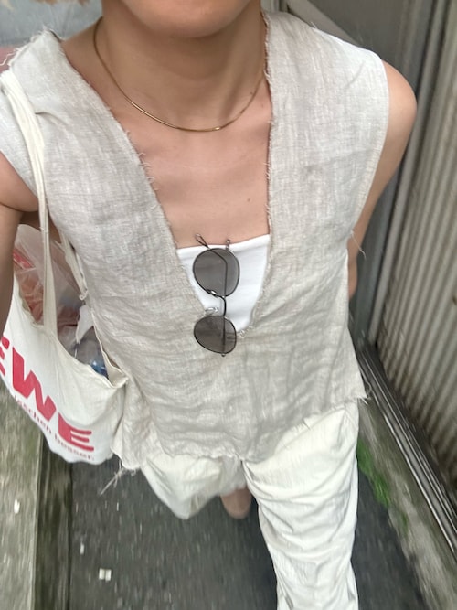 ブラウス シャツ 「LA PEAU DE GEM」natural v neck blouse/ナチュラルVネックブラウス レディース セール】【LA PEAU DE GEM】natural v neck blouse/ナチュラルV