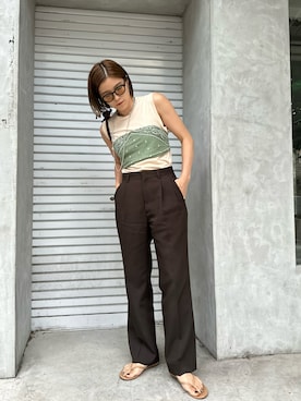 「THE SHINZONE（ザ　シンゾーン）のアイテム（スラックス）」を使った、sari_lpdgemさん（レディース・158cm）の夏コーディネート
