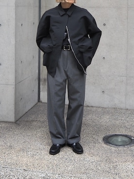 「スラックスパンツ」｜「アイテム（ブルゾン）」を使った、sari_lpdgemさん（レディース・158cm）の秋コーディネート