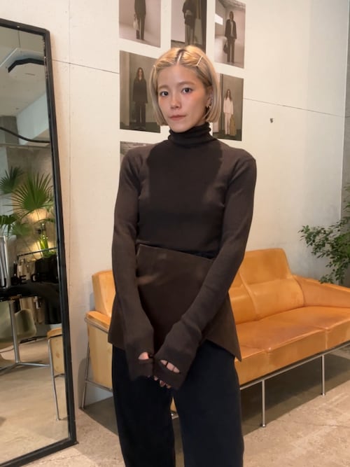 セール】【LA PEAU DE GEM】handhole turtle knit/ハンドホール