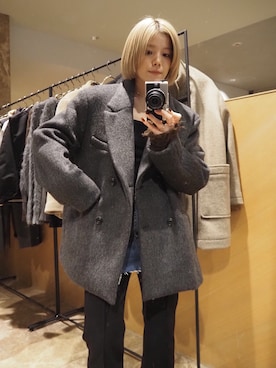 「アイテム（ピーコート）」を使った、sari_lpdgemさん（レディース・158cm）の冬コーディネート