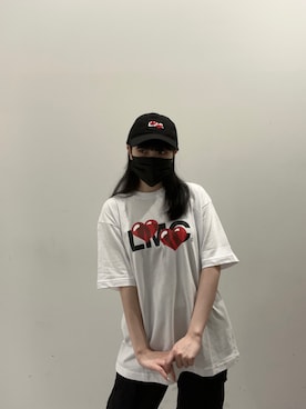 「LMCのアイテム（キャップ）」を使った、Hinaさん（レディース・155cm）の春コーディネート