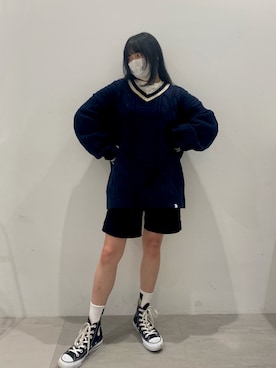 「COVERNAT（カバーナット）のアイテム」を使った、Hinaさん（レディース・155cm）の冬コーディネート