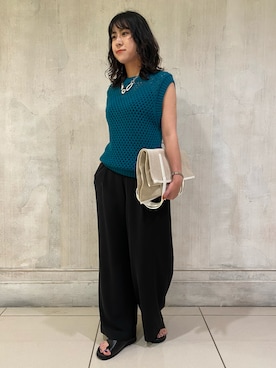 「ワイドシルエット」｜「アイテム（その他）」を使った、Hirokaさん（レディース・159cm）の夏コーディネート